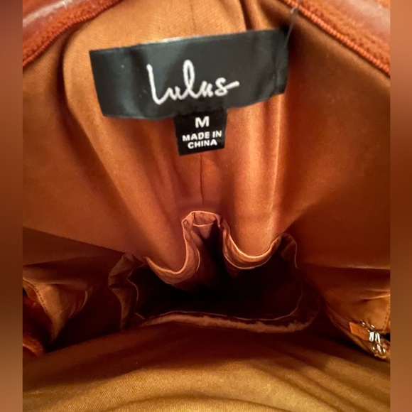 NWT Rust Velvet off the shoulder dress - Picture 6 of 6